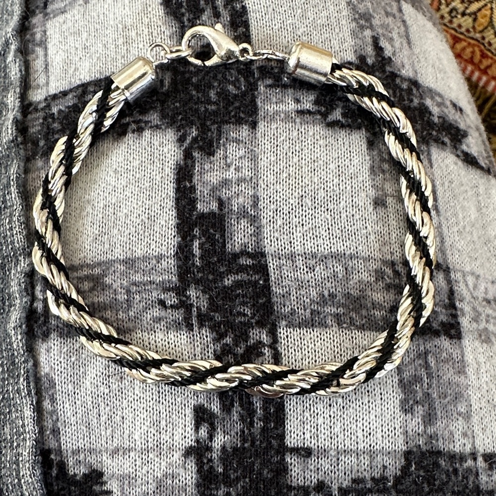 Silver Twisted Rope Bracelet